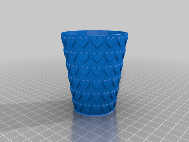 verre coeurs glass 3D print model - Mito3D