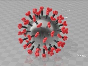 korona virüs 3d Yazdır viral kalpler 3d print model - Mito3D
