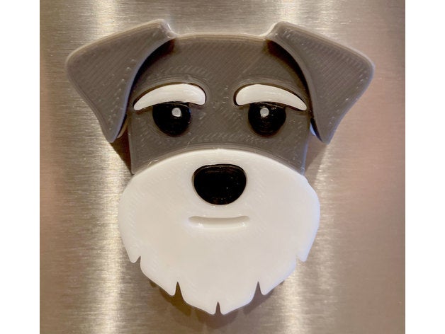 Schnauzer perro refrigerador imán mini 3D print model - Mito3D
