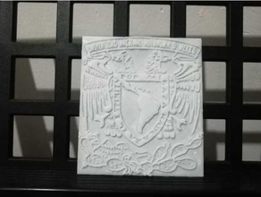 unam escudo logo México universidad 3d print model - Mito3D