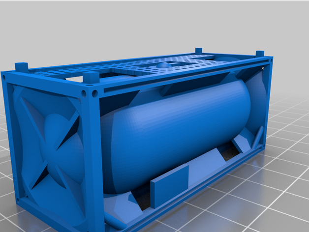 container ho tank - model 2 3dprint ferroviaire h0 scale modelisme rail train 3D print model - Mito3D