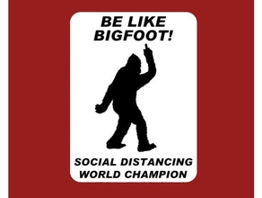 Bigfoot Sozial Distanzierung Champion Zeichen Coronavirus covid 19 Kühlschrank Magnet komisch 3d print model - Mito3D
