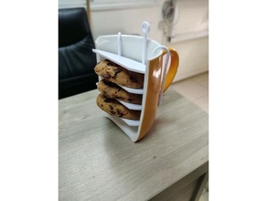 half-mug cookie holder coffee cookies 3d print model - Mito3D