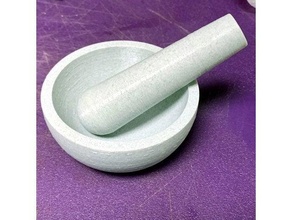 mortar & pestle dry grinding tool apothecary crush grind mixing 3d print model - Mito3D