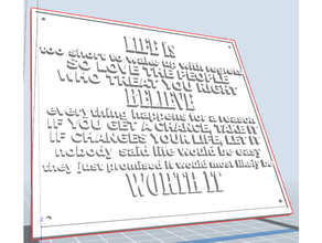 Leben Plakette Benutzerdefiniert Zitat Zitate 3d print model - Mito3D