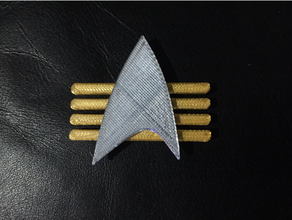 st-tng future imperfect combadge badge insignia star fleet trek tng 3d print model - Mito3D