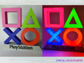 neon playstation lights console game gaming 4 ps4 sony wall mount 3d print model - Mito3D