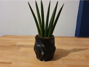 geometric pot flower flowerpot flowers vase plant 3d print model - Mito3D