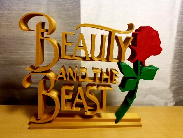 beauty beast signs 3D print model - Mito3D