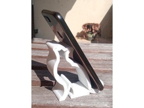 cat stand iphone phone 3d print model - Mito3D