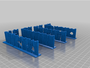 28mm tabletop - wooden fence 3d print model - Mito3D