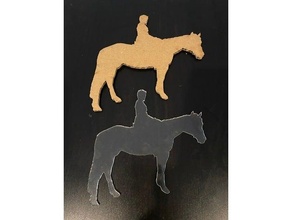 laser tagliare cavallo cavaliere 3d print model - Mito3D