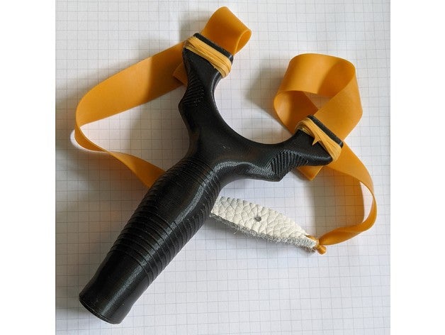 ergonomic slingshot magazine v2 + poch jig band tie tying catapult feihu fork outdoor pouch schleuder steinschleuder survival zwille 3D print model - Mito3D