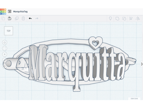 marquitta key chain tag 3d print model - Mito3D