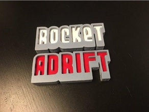 rocket adrift logo 3d print model - Mito3D