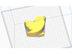 Twitter logotipo ficar pé 3d print model - Mito3D