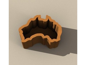 australia shaped pot container coin catcher 3d print model - Mito3D