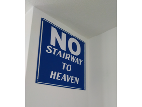 wayne's - stairway heaven sign stickers movie waynes 3d print model - Mito3D