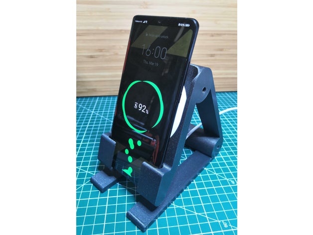 stand huawei cp60 qi charger p30 pro created freecad phone smartphone holder wireless 3D print model - Mito3D