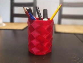 Welligkeit Container angepasst Customizer Blume Topf Bleistift Tasse Halter Unterstützung Stift 3d print model - Mito3D