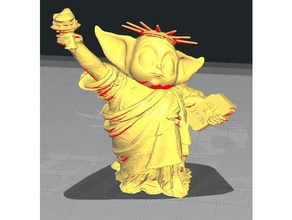 bebé yoda estatua libertad estrella guerras 3d print model - Mito3D