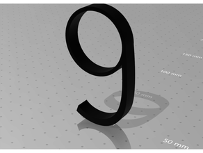 nombre 9 3d print model - Mito3D