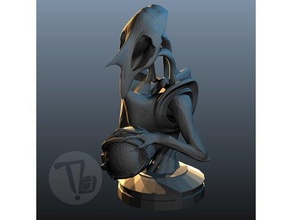 siren bust alien creature scifi tom bruno author 3d print model - Mito3D