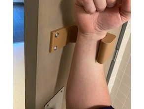 sanitario hands free porta apriscatole polso avambraccio montato bagno maniglia igiene 3d print model - Mito3D
