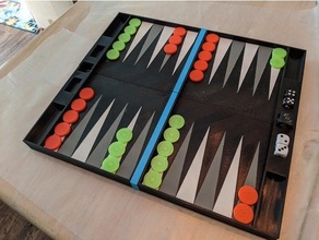 Backgammon Tafel Brettspiel Brettspiele 3d print model - Mito3D