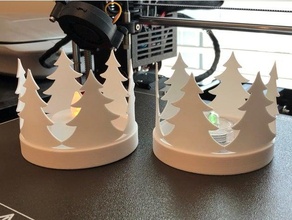 Natal árvore Chá leve cercar decoração luz iluminação neve suporte azul arvores natal decorações 3d print model - Mito3D