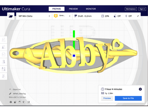 Abby cna anahtarlık etiket 3d print model - Mito3D