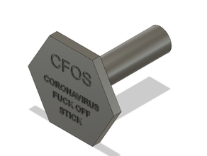 cfos - coronavirus stick combat corona defend laugh 3d print model - Mito3D