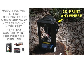 monoprice mini delta skr e3 conversion kit + portable mod battery cordless 3d print model - Mito3D