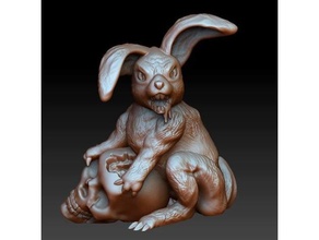 easter bunny mutant miniature tabletop 3d print model - Mito3D