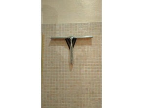 shower wiper stand bathroom accessories hook wall 3d print model - Mito3D
