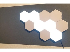 quantum toucher lampe connecteur hexagone adaptateur lumière 3d print model - Mito3D