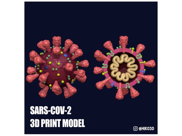 sars cov 2 coronavirus 3dmodel covid 19 virus 3D print model - Mito3D