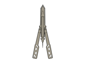 apex legends octane heirloom balisong butterfly knife game prop 3d print model - Mito3D