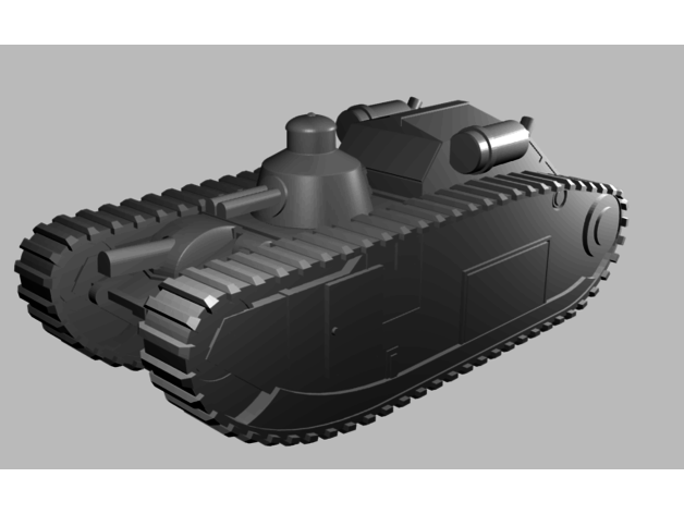 1-200 fcm-22 semi fictional french tank 1200 ww1 3D print model - Mito3D