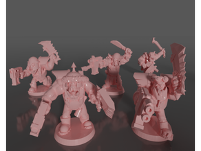 ork soldats mêlée armes pistolets ensemble 3 sombre futur table wargaming 3d print model - Mito3D