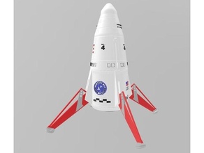 multi material estes Mars Lander model roket 3d print model - Mito3D