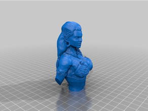 warrior maiden bust 3d print model - Mito3D