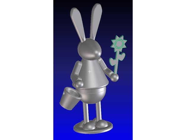 easter bunny gardener 3D print model - Mito3D
