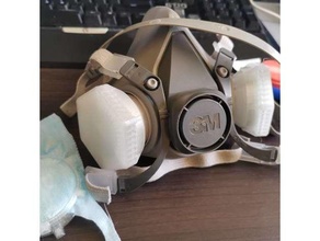 3m Respirator chirurgisch Maske Adapter 6xxx 7xxx mk2 Cutter 2019 ncov 6200 6500 Masken Ersatz Aerosol Luft 3d print model - Mito3D