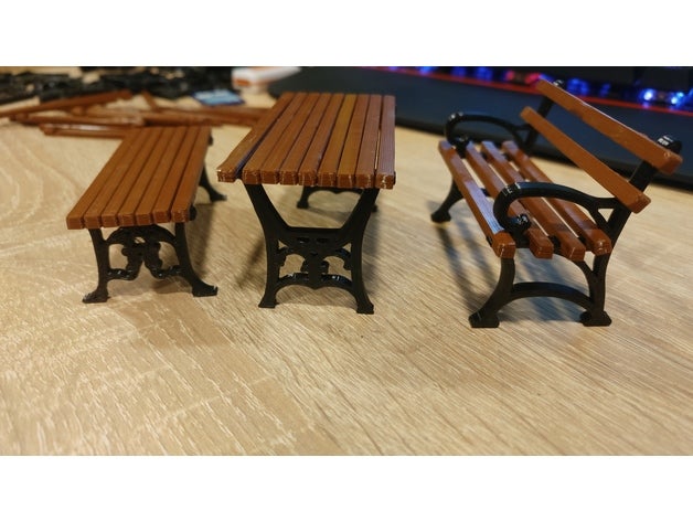 bench table models park 3D print model - Mito3D