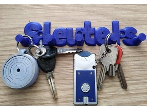 eenvoudig sleutelrek sleutelhanger 3d print model - Mito3D