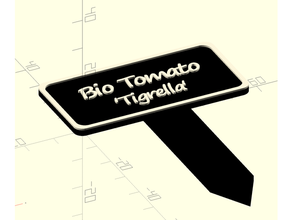 personalizzabile pianta cartello fiore flowersign giardino etichetta targhetta impianti plantign 3d print model - Mito3D