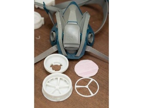 3m gas mask converter 6502 covid-19 3m-6502 3d print model - Mito3D