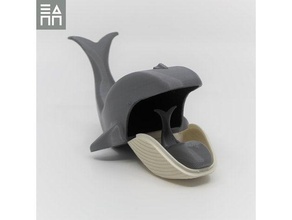 azul ballena mamá bebé animal lindo mamífero Moviente partes vida marina juguete 3d print model - Mito3D