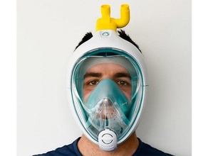 covid-19 emergency decathlon diving masks c-pap respiratory ventilation 3d print model - Mito3D